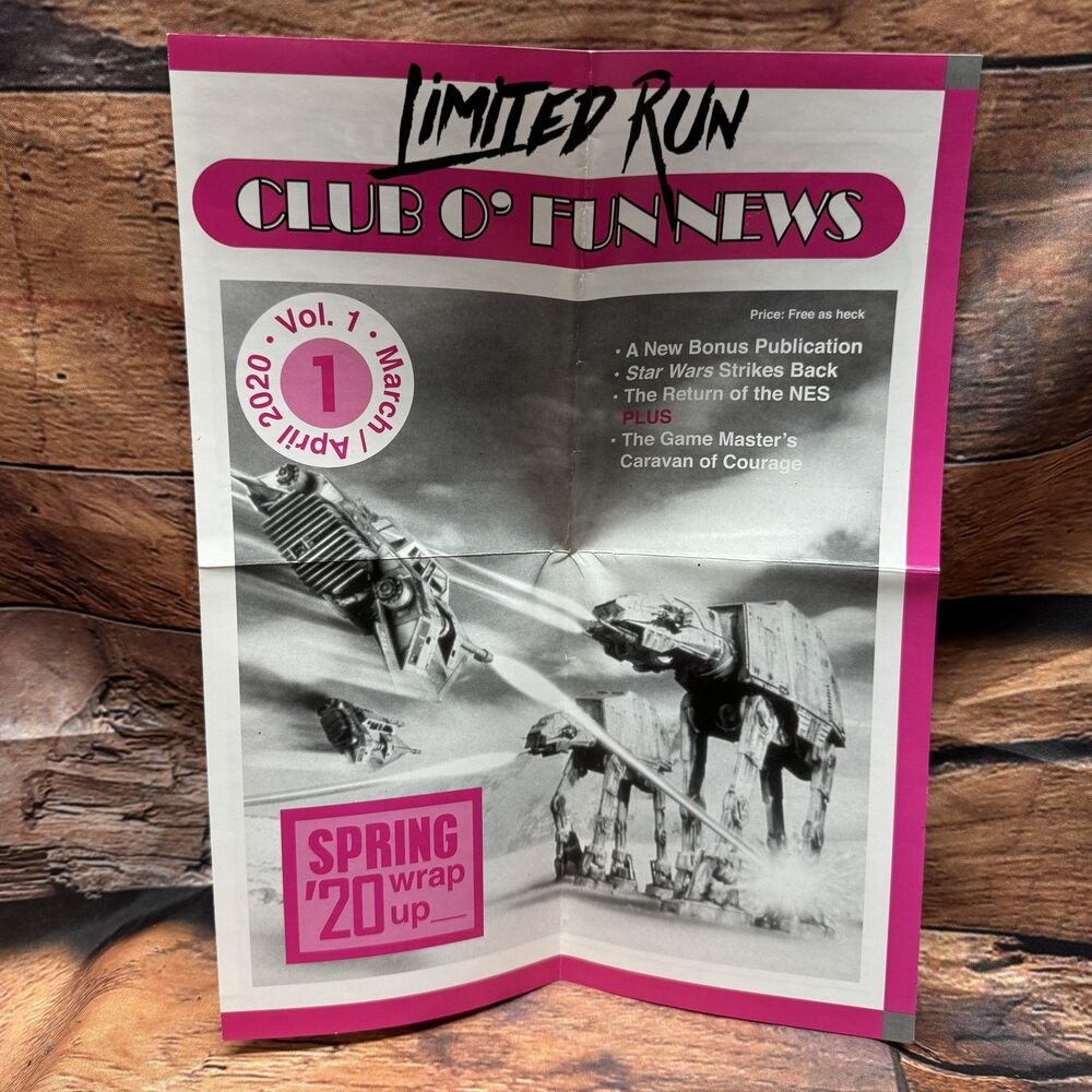Limited Run Club O' Fun News Vol 1 Spring '20 Wrap Up Newsletter Star Wars NES